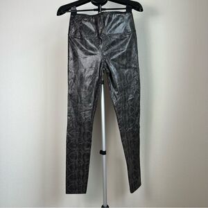 7 For All Mankind Snake Print Faux Leather Coated Textured Leggings Size S